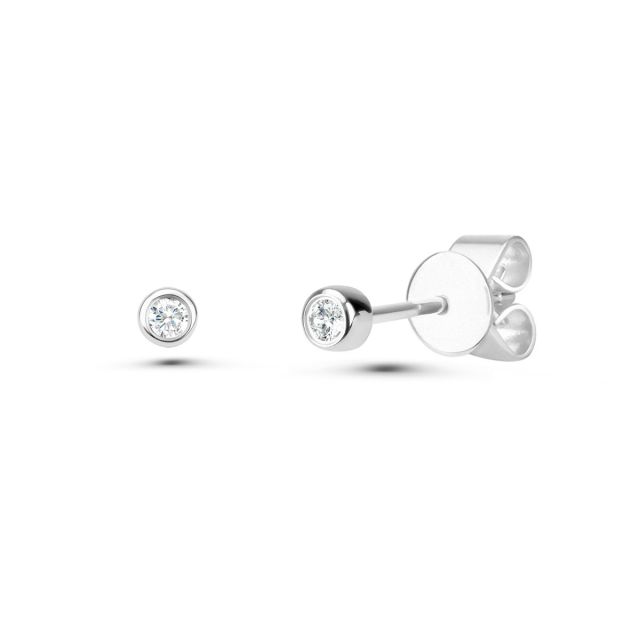 Cercei din aur de 14K cu diamante (0,040 ct)