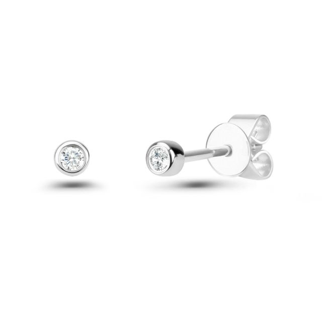 Cercei din aur de 14K cu diamante (0,101 ct)
