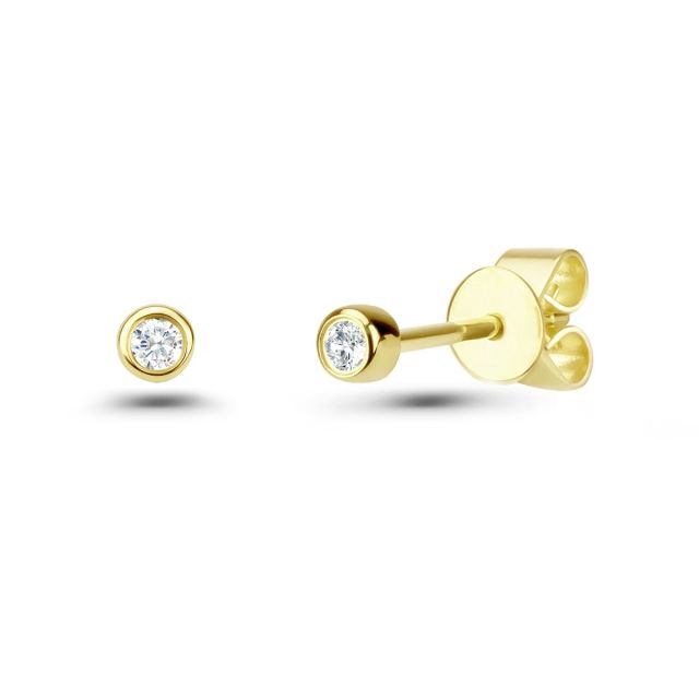 Cercei din aur de 14K cu diamante (0,101 ct)