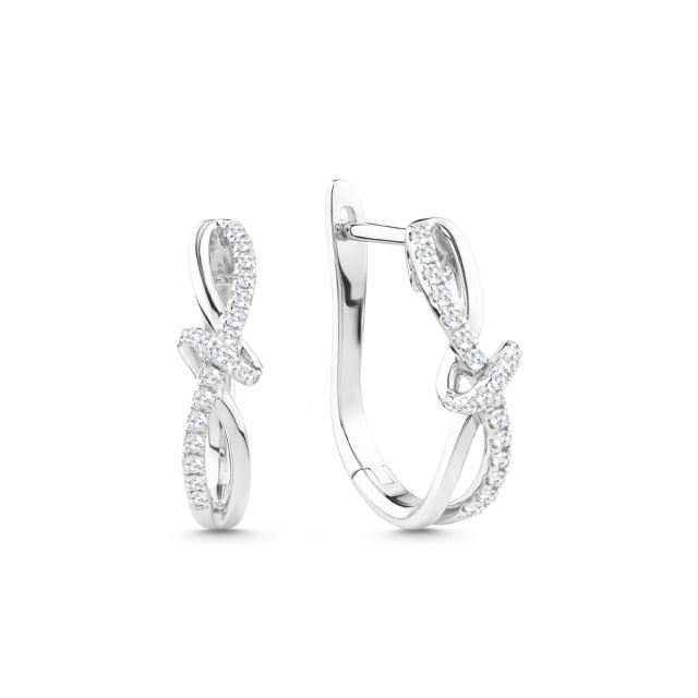 Cercei din aur de 14K cu diamante (0,158 ct)