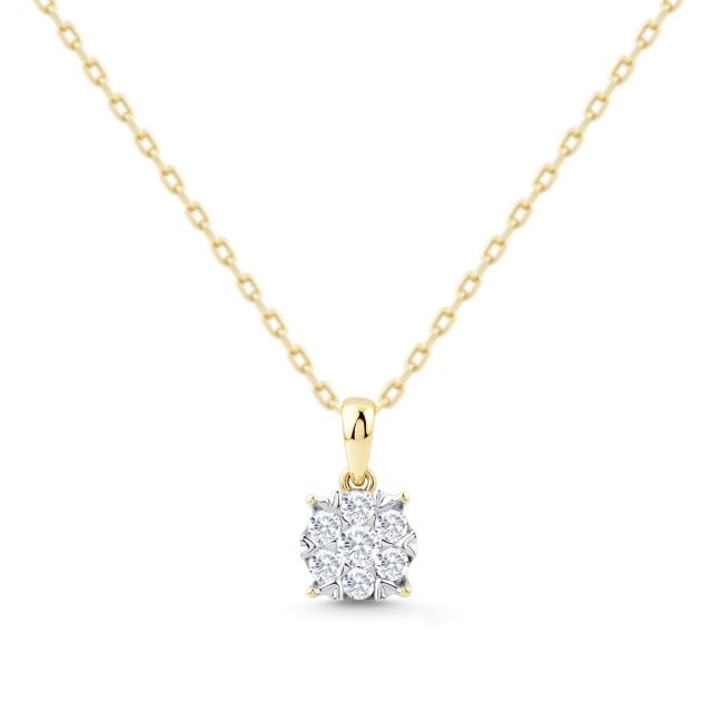 Pandantiv Rosetta din aur de 14K cu diamante (0,200 ct)