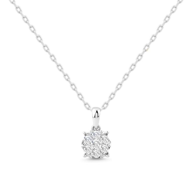 Pandantiv Rosetta din aur de 14K cu diamante (0,152 ct)