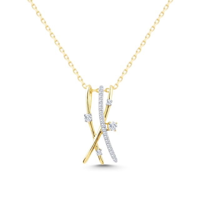 Pandantiv din aur de 14K cu diamante (0,117 ct)