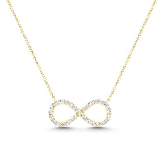 Colier cu simbolul infinit din aur de 14K cu diamante (0,340 ct)