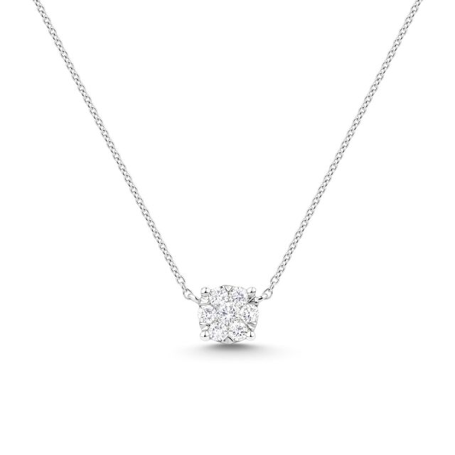 Colier Rosetta din aur de 14K cu diamante (0,190 ct)
