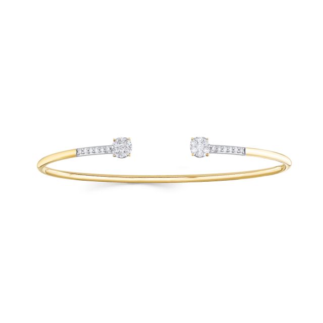 Brățară fixă Rosetta din aur de 14K cu diamante (0,351 ct)