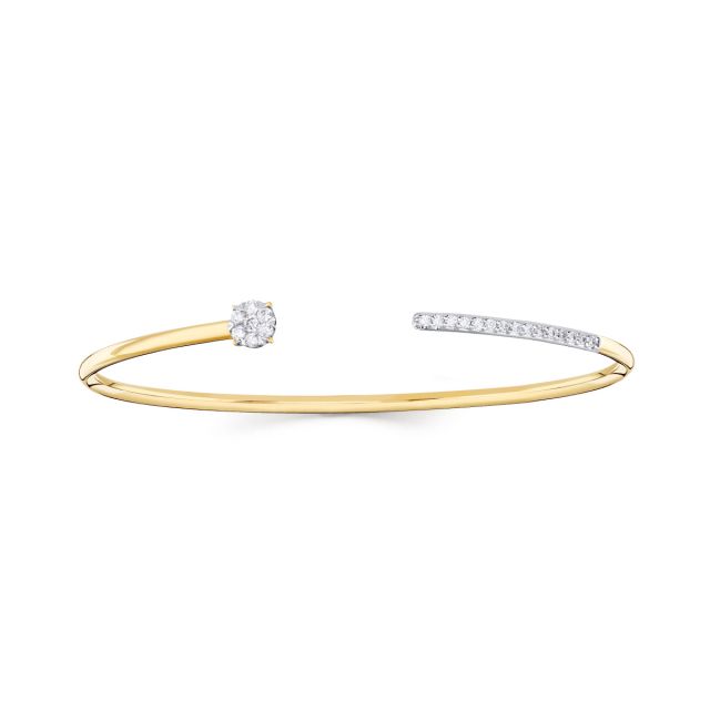 Brățară fixă Rosetta din aur de 14K cu diamante (0,251 ct)