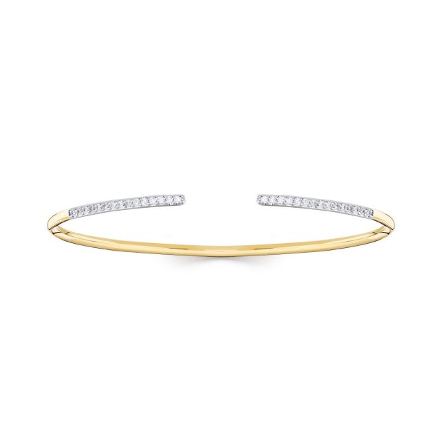 Brățară fixă din aur de 14K cu diamante (0,323 ct)