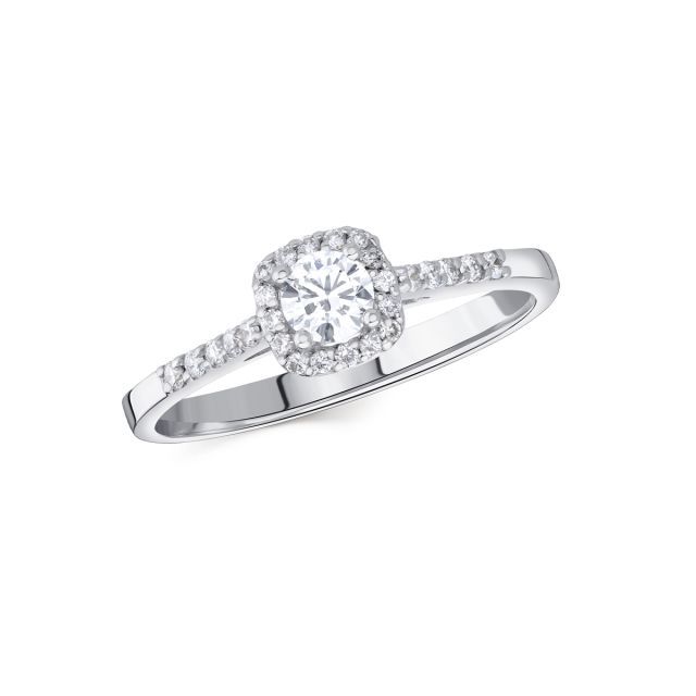 Inel din aur alb de 18K cu diamante (0,33 ct)