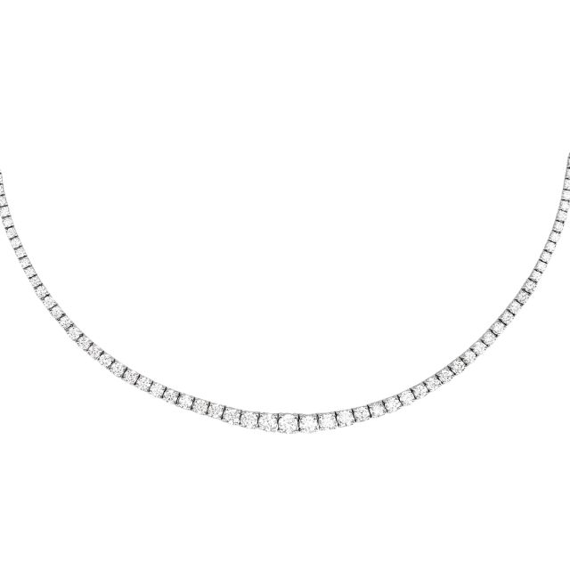 Colier tennis din aur alb de 14K cu diamante (8,35 ct)