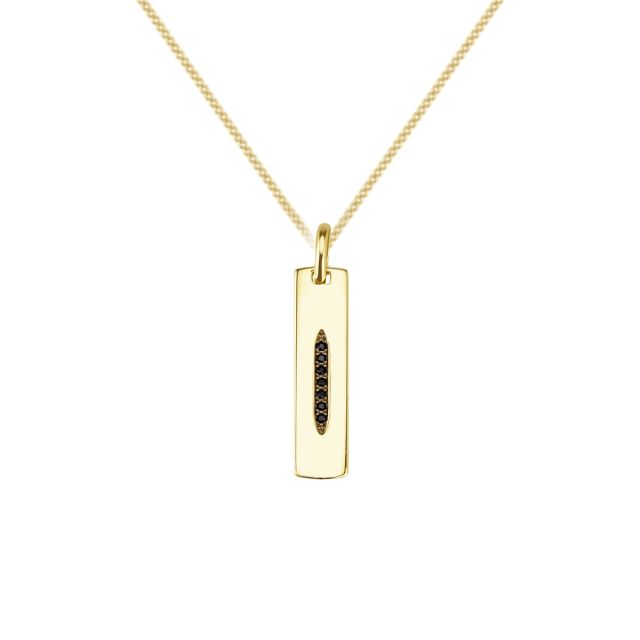 Pandantiv din aur galben de 14K cu spinel negru