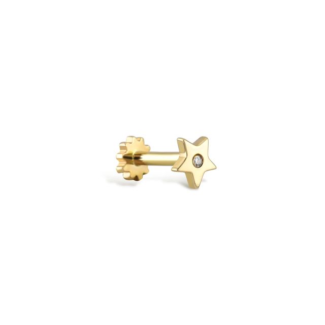 Piercing Abrienda stea din aur de 14K cu diamant (0,01 ct)