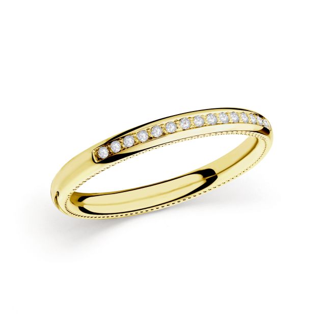 Verigheta V625M-S-PA10 din aur galben de 14K cu 15 diamante (0,075 ct) | Lățime = 2,5 mm