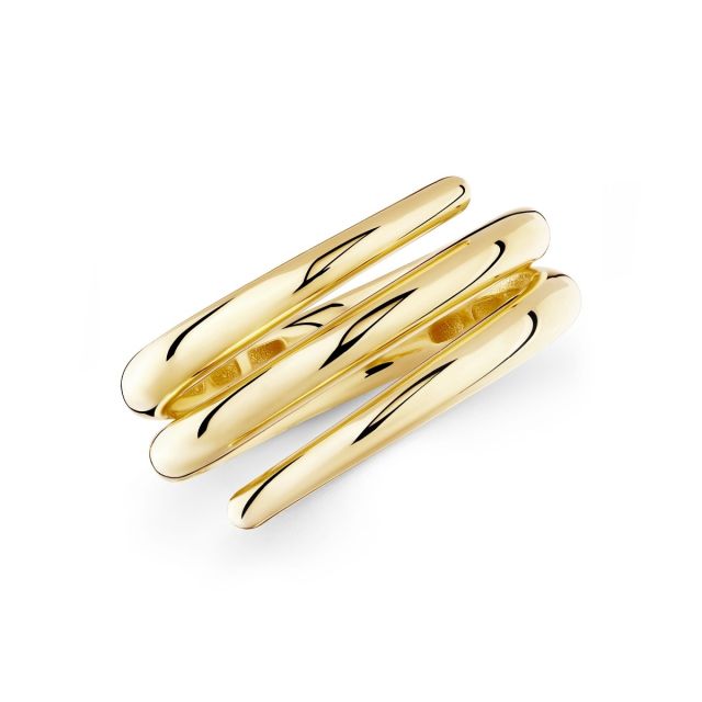 Inel spiralat din aur galben de 14K