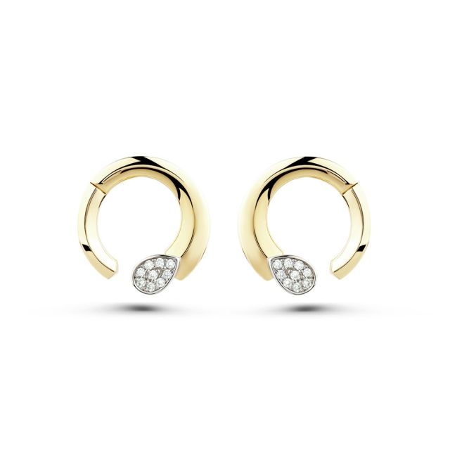 Cercei din aur galben de 14K cu pietre cubic zirconia
