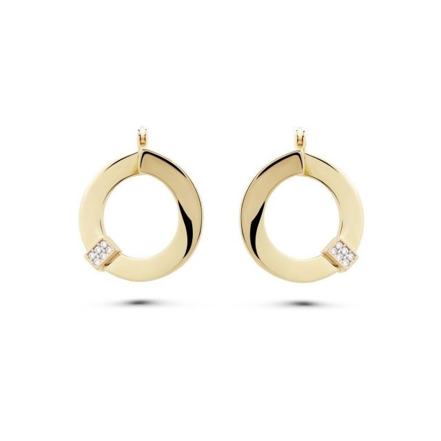 Cercei din aur galben de 14K cu pietre cubic zironia