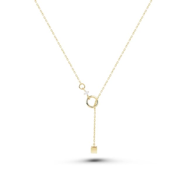 Colier din aur galben de 14K cu pietre cubic zirconia