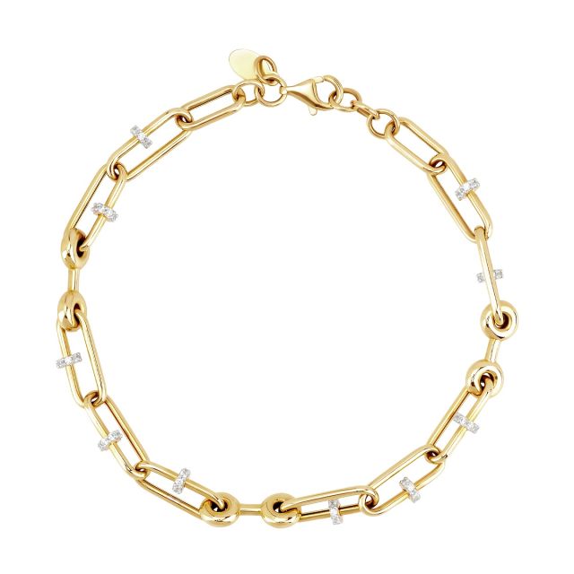 Brățară din aur galben de 14K cu pietre cubic zirconia