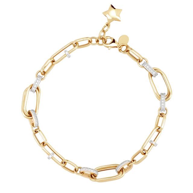 Brățară din aur galben de 14K cu pietre cubic zirconia