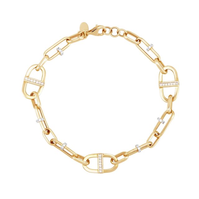 Brățară din aur galben de 14K cu pietre cubic zirconia