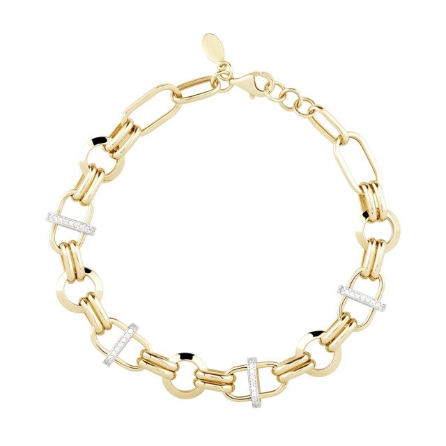 Brățară din aur galben de 14K cu pietre cubic zirconia