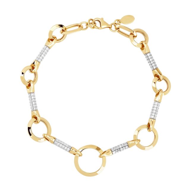 Brățară din aur galben de 14K cu pietre cubic zirconia