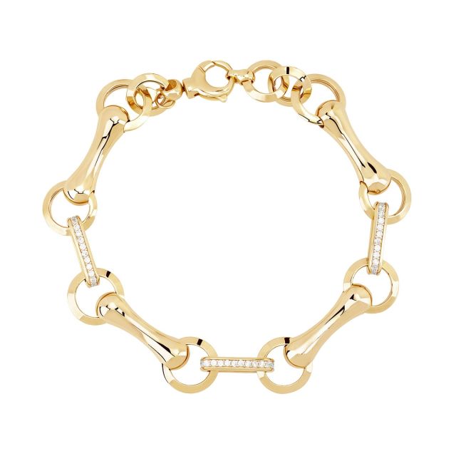 Brățară din aur galben de 14K cu pietre cubic zirconia