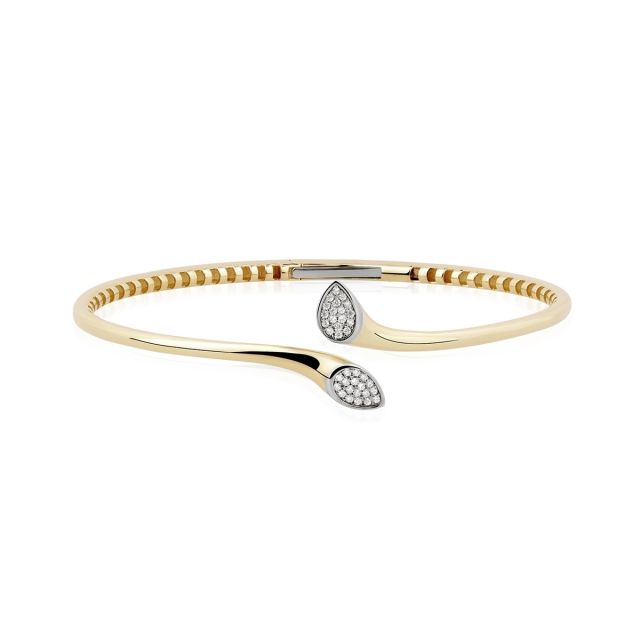 Brățară fixă din aur galben de 14K cu pietre cubic zirconia