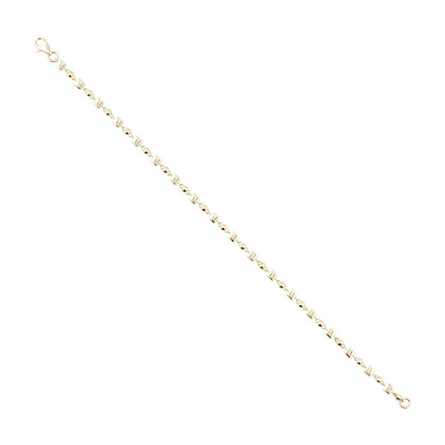 Brățară cu bile și cuburi din aur galben de 14K