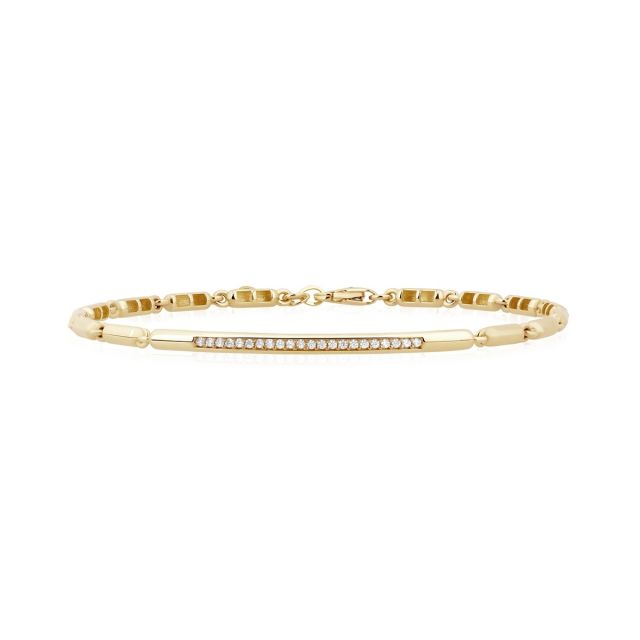 Brățară din aur galben de 14K cu pietre cubic zirconia