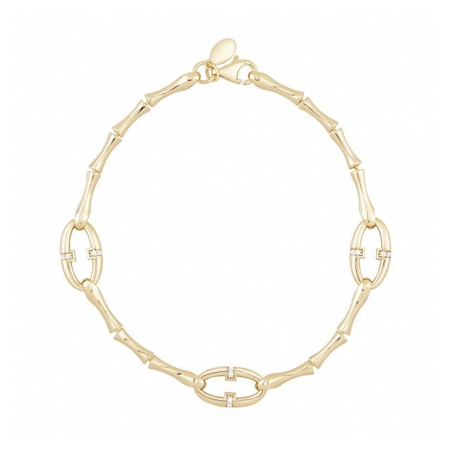 Brățară din aur galben de 14K cu pietre cubic zirconia