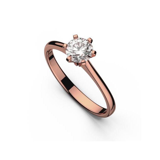 Inel de logodnă DR051 din aur roz de 18K cu diamant de 0,245 ct