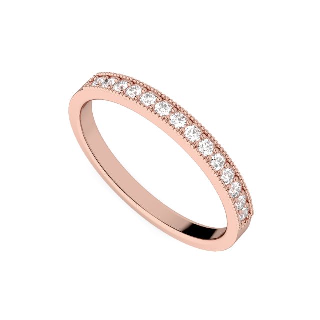 Inel de logodnă semi-eternity DR222 din aur roz de 18K cu diamante (0,210 ct)