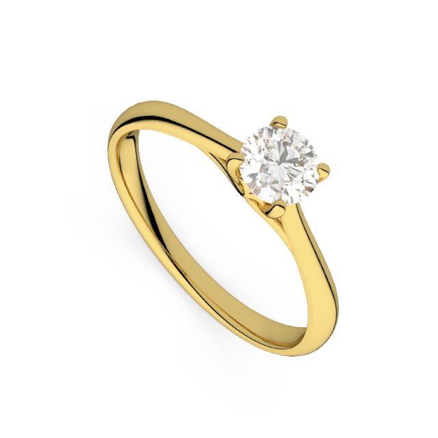 Inel de logodnă DR320 din aur galben de 18K cu diamant de 0,280 ct
