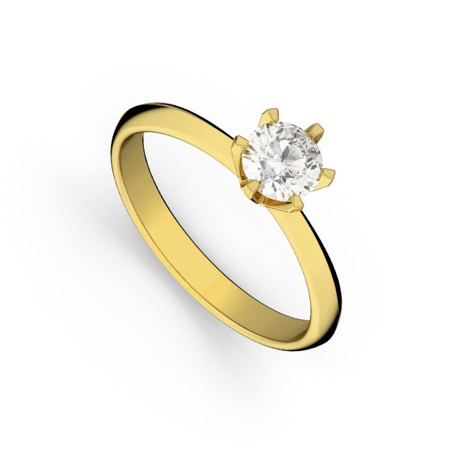 Inel de logodnă DR321 din aur galben de 18K cu diamant de 0,300 ct (Certificat IGI)