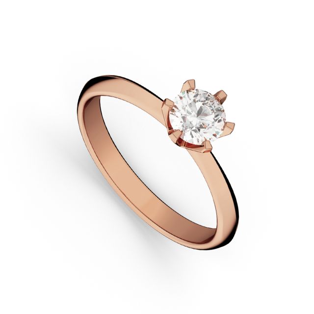 Inel de logodnă DR321 din aur roz de 18K cu diamant de 0,145 ct