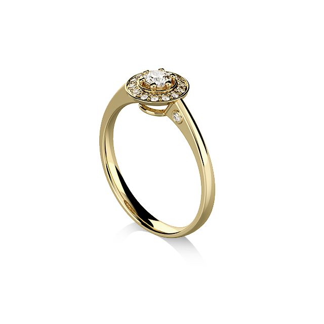 Inel de logodnă DR403 din aur galben de 18K cu diamante (0,314 ct)