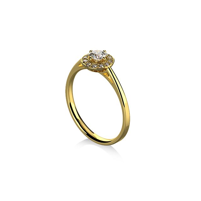 Inel de logodnă DR404 din aur galben de 18K cu diamante (0,370 ct)