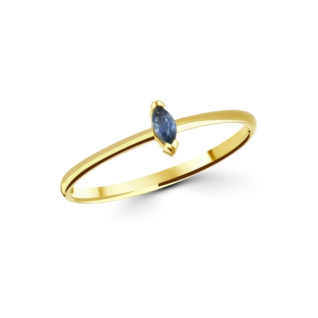 Inel Dewdrop Mini din aur de 18K cu safir marchiză