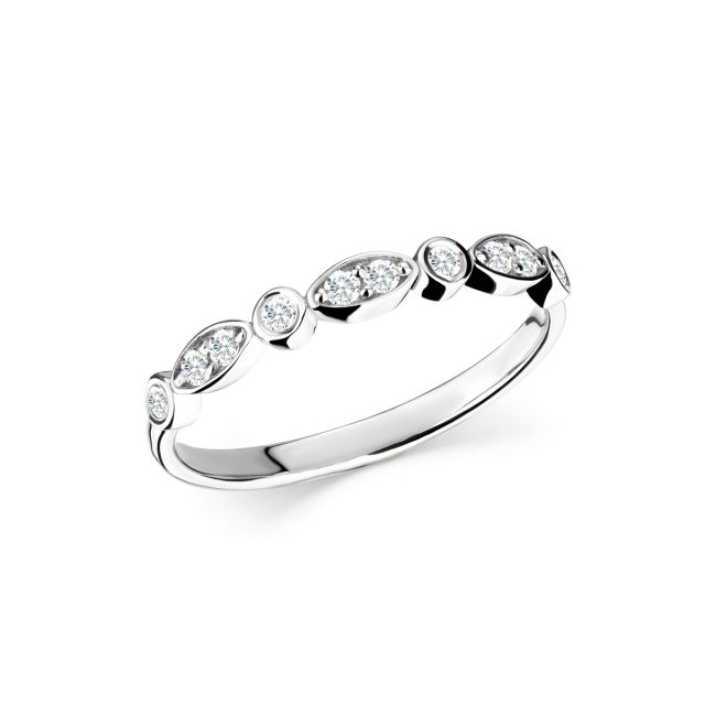 Inel Cipriana din aur alb de 14K cu pietre cubic zirconia