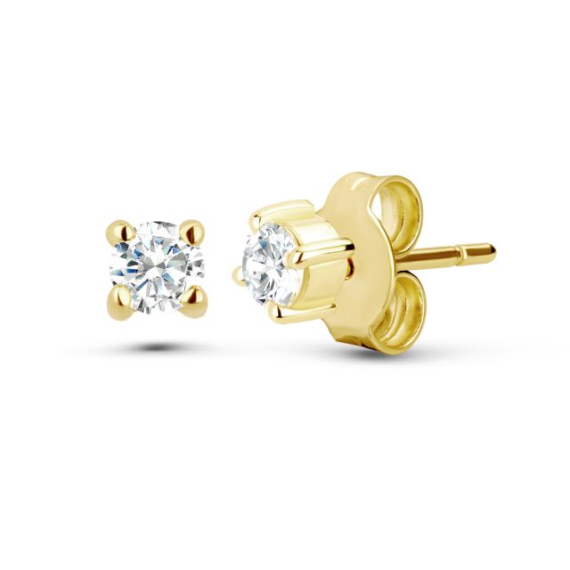 Cercei Amedeia din aur roz de 14K cu diamante (0,28 ct)