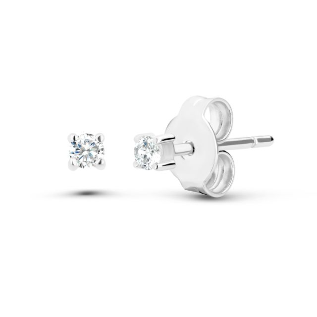 Cercei Amedeia din aur de 14K cu diamante (0,10 ct)