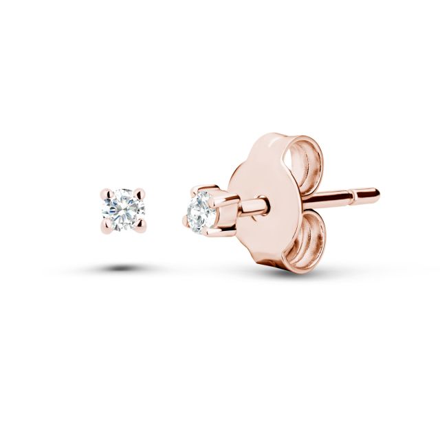 Cercei Amedeia din aur de 14K cu diamante (0,08 ct)