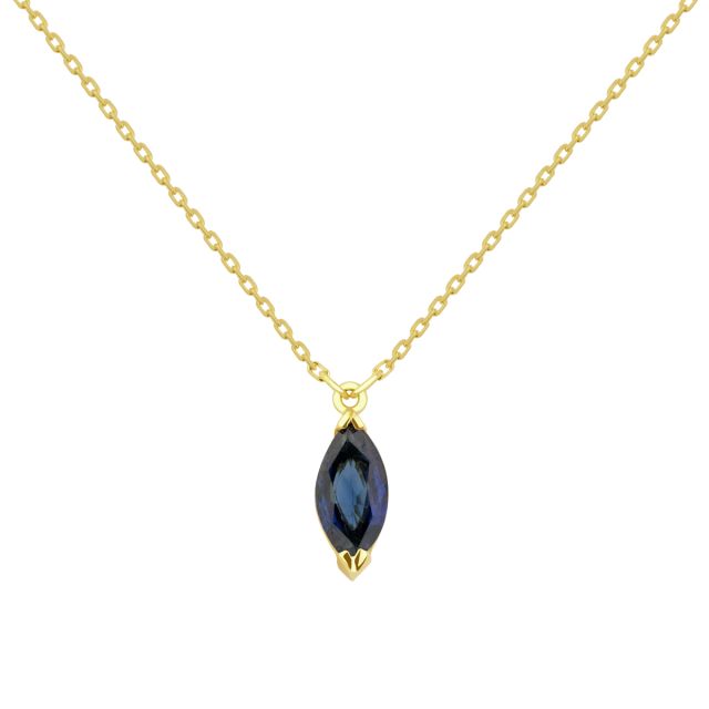 Colier Dewdrop din aur de 18K cu safir marchiză