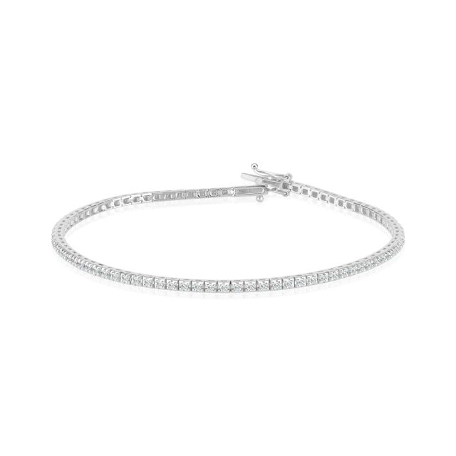 Brățară tennis Damiana din aur alb de 14K cu diamante (0,50 ct)