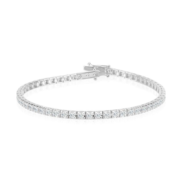 Brățară tennis Damiana din aur alb de 14K cu diamante (2,00 ct)