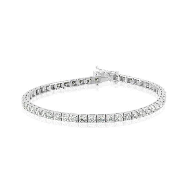 Brățară tennis Damiana din aur alb de 14K cu diamante (3,74 ct)