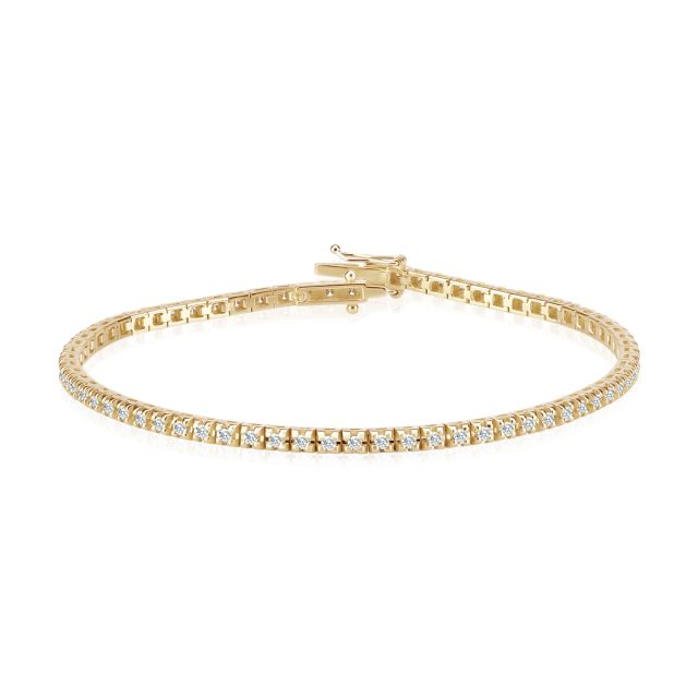Brățară tennis Damiana din aur galben de 14K cu diamante (1,00 ct)
