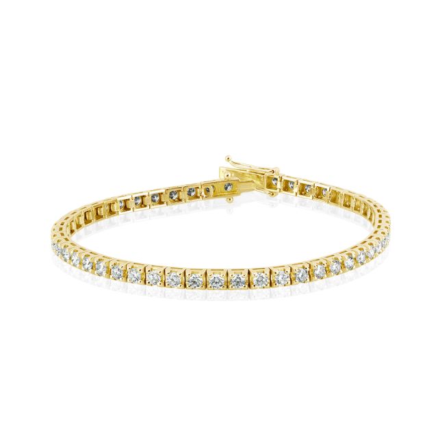 Brățară tennis Damiana din aur galben de 14K cu diamante (3,65 ct)