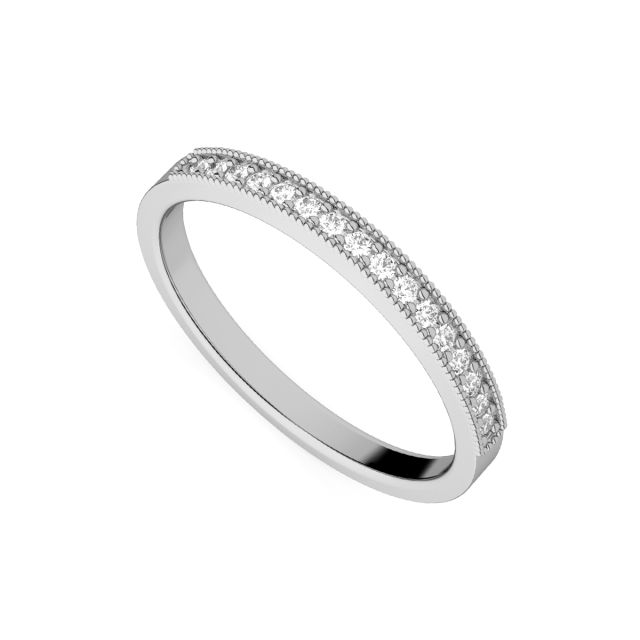 Inel de logodnă semi-eternity DR222 din aur alb de 18K cu diamante (0,160 ct)